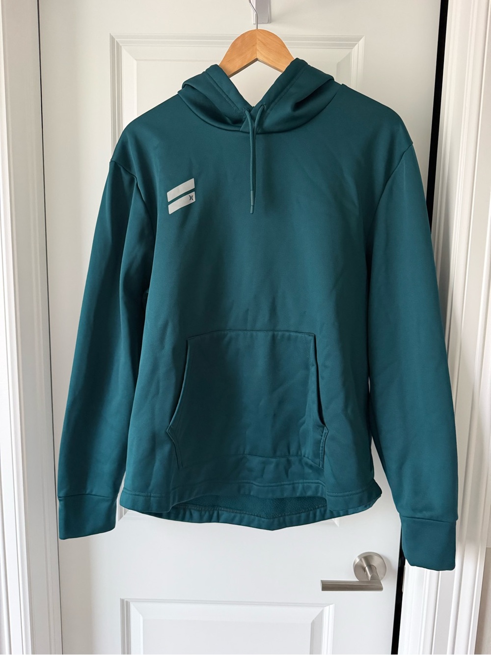 Hurley Men's Teal Pullover Hoodie with Front Pocket